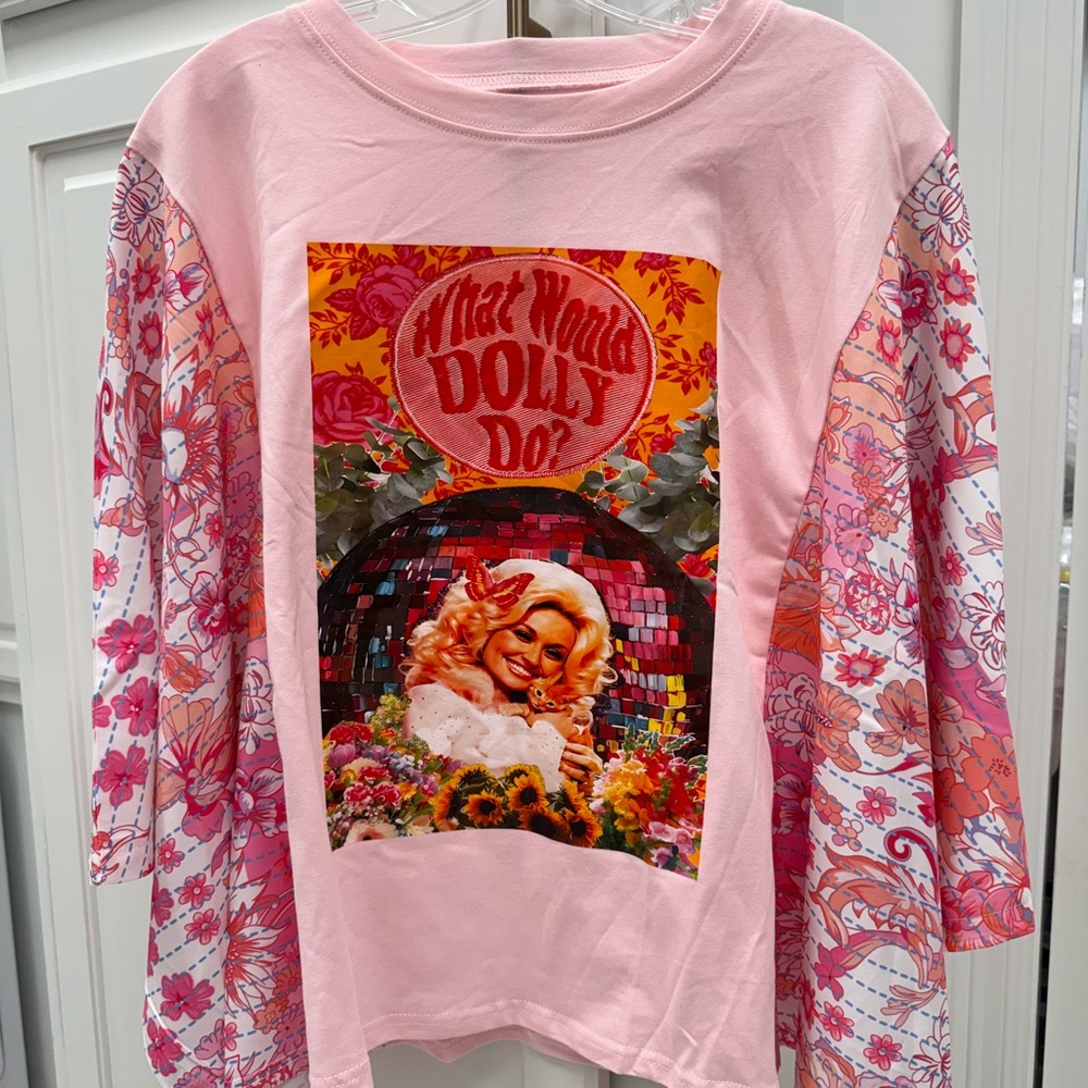 Floral Pink Graphic Women's Blouse